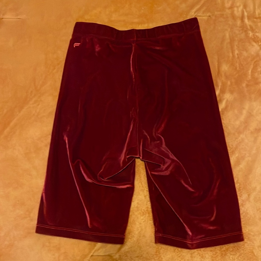 Fabletics Red Velvet Bike Shorts Size S